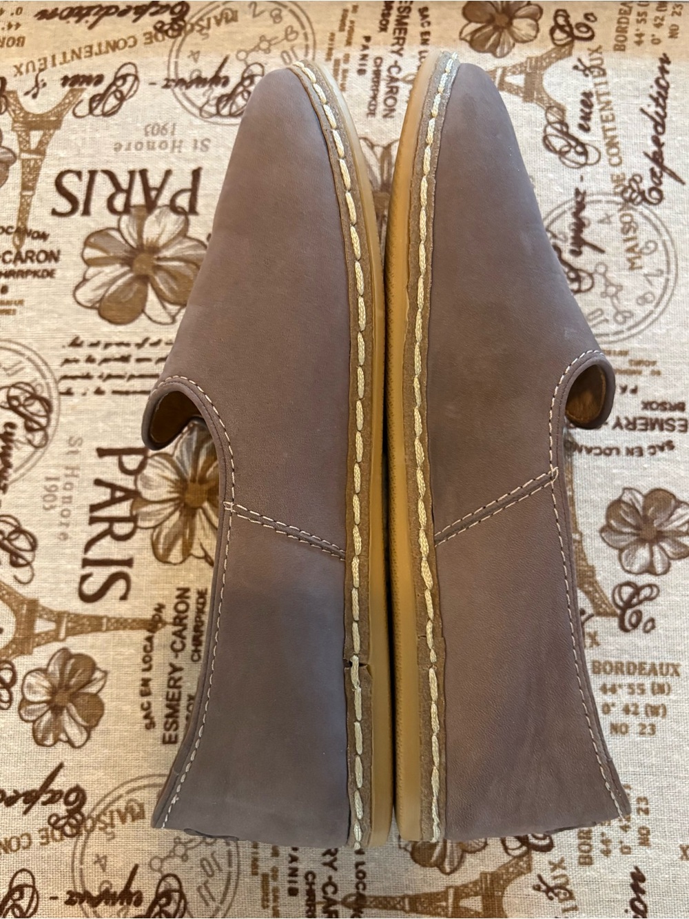 CHARIX Leather Slip-On Flats in Mauve Gray - Picture 2 of 7